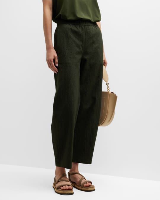 Eileen Fisher Crinkled Cropped Lantern Pants | Neiman Marcus