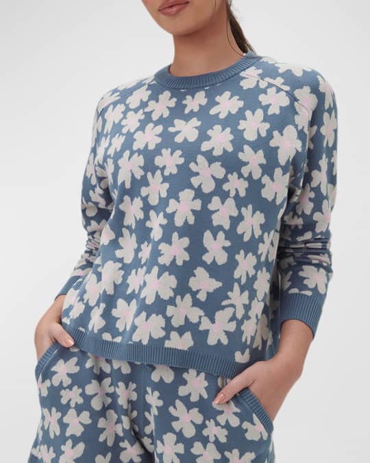 Floral raglan sales sleeve pullover
