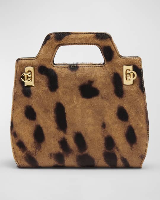 今週のおすすめ製品 Ferragamo Wanda Bag Top-Handle Hair Calf Leopard Mini バッグ