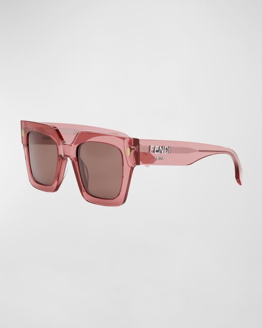 サングラス FENDI Woman Sunglasses Pink FE40123U 45g Fendi Women Sunglasses Pink Brown Mirror Square FE40123U
