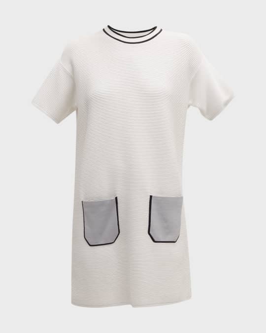 Emporio Armani Ribbed Short-Sleeve T-Shirt Dress | Neiman Marcus