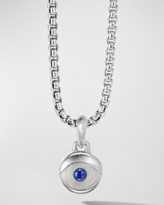 David Yurman Men's Evil Eye Pendant with Gemstone in Silver, 14.5mm
