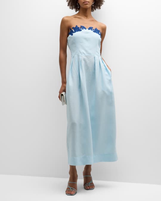 chinese dress ladies Prosperina Linen Strapless Midi Dress - All Dresses main image 0