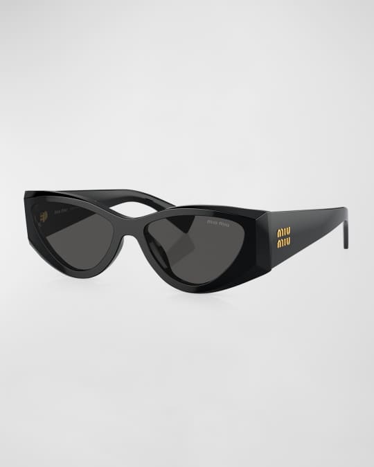 MU 06YS Monochrome Acetate Cat-Eye Sunglasses 