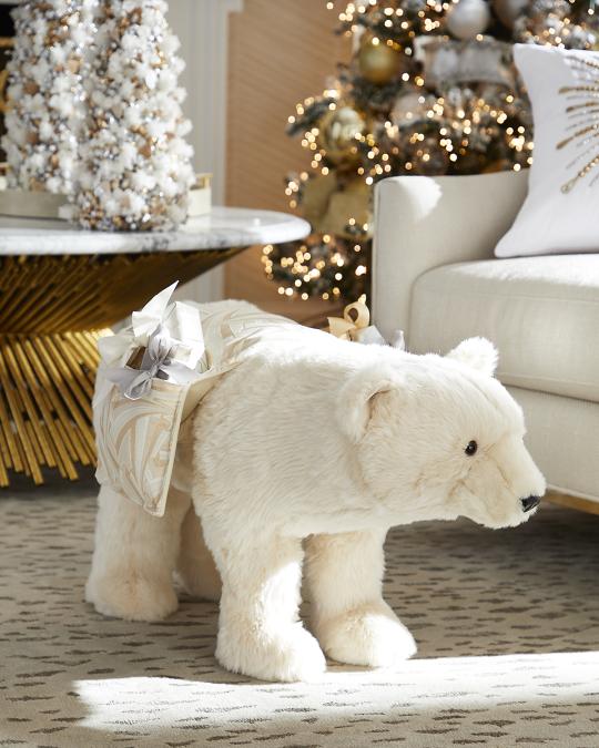 Ditz Designs Seasons Splendor Polar Bear Christmas Footrest | Neiman Marcus