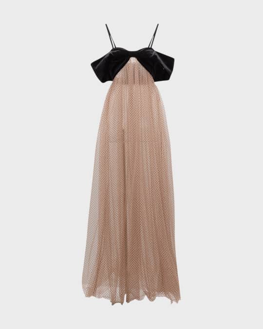 Sheer Polka Dot Off The Shoulder Dress