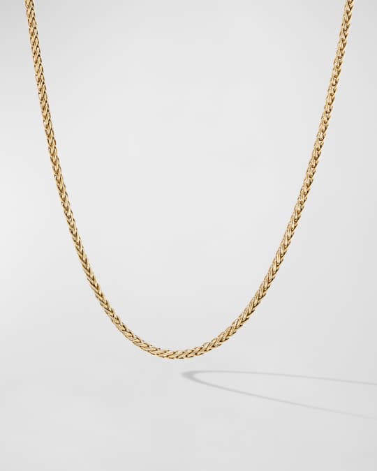 2.5mm Men's Wheat Chain Necklace in 18K Gold