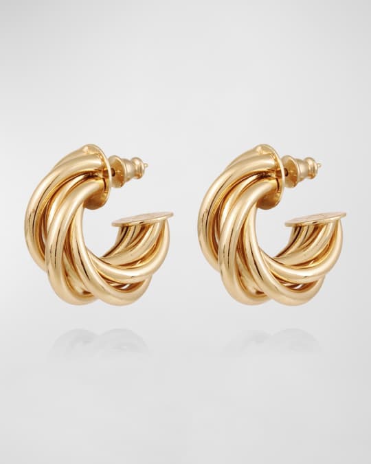 Gas Bijoux Atik 24K Gold-Plated Hoop Earrings Neiman Marcus