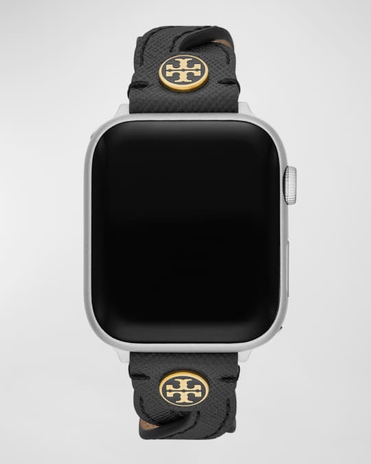 Tory Burch Braided Leather Apple Watch Band in Black, 38-41mm