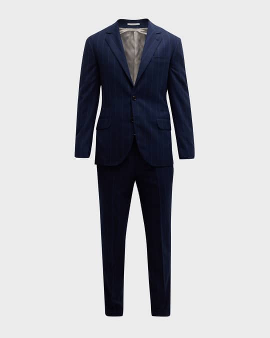 Brunello Cucinelli Men's Striped Wool Suit | Neiman Marcus