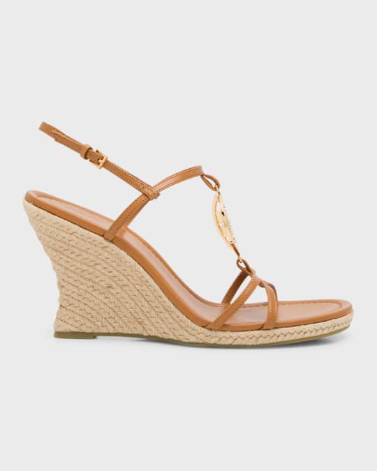 Tory burch miller medallion wedge deals sandals