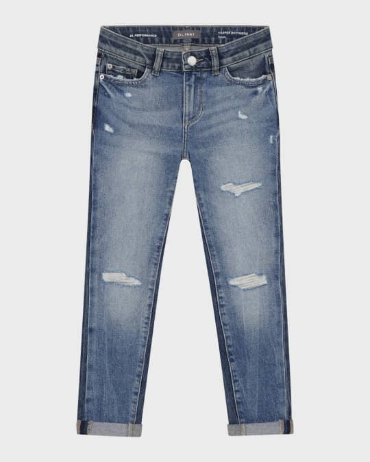 Girl's Harper Distressed Boyfriend Jeans, Size 7-16