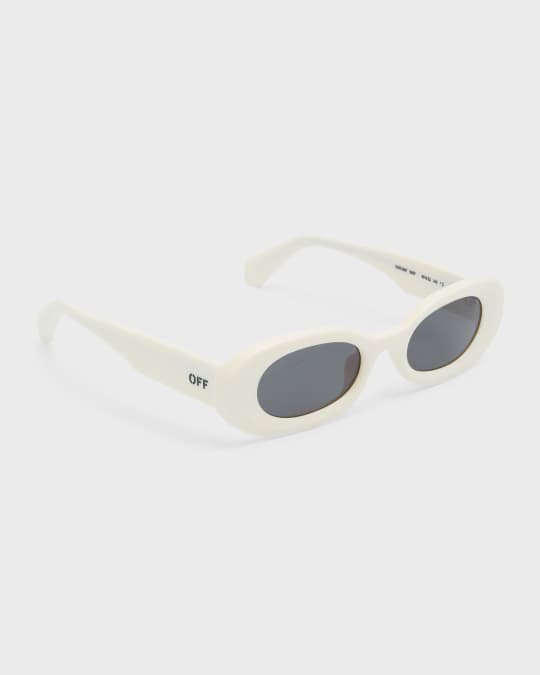 Off-White Amalfi Beveled Acetate Oval Sunglasses | Neiman Marcus