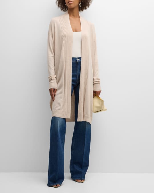 Cashmere Duster Cardigan with Side Slits