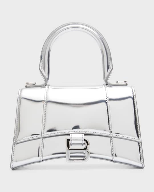 Balenciaga Hourglass XS Metallic Leather Top-Handle Bag | Neiman
