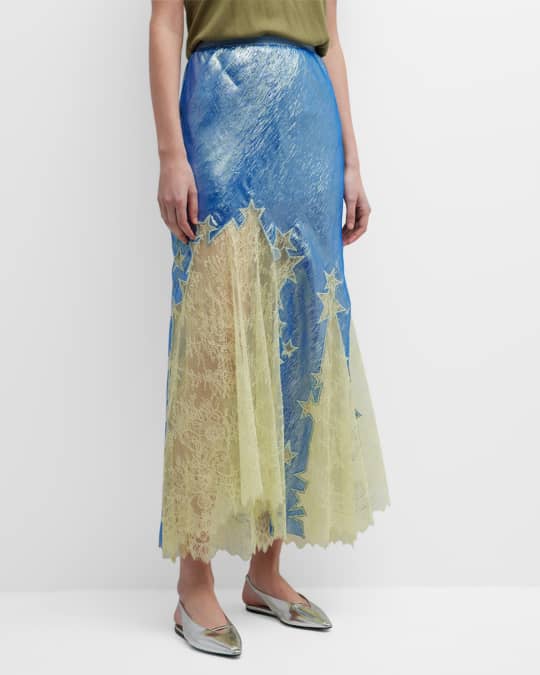 Embroidered tulle skirt tory burch sale