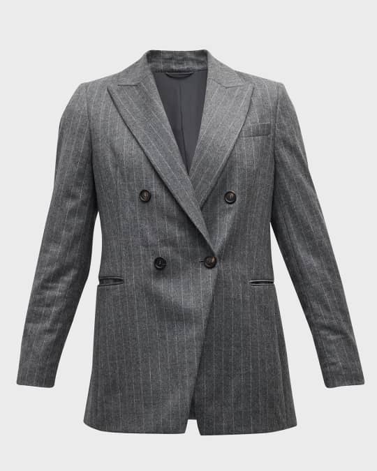 Sparkle Pinstripe Cutaway Blazer Jacket
