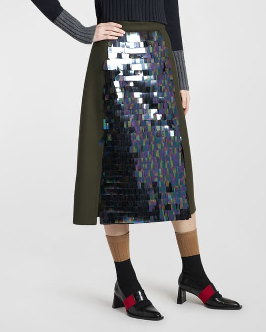 Plan C Sequined Midi Skirt Neiman Marcus
