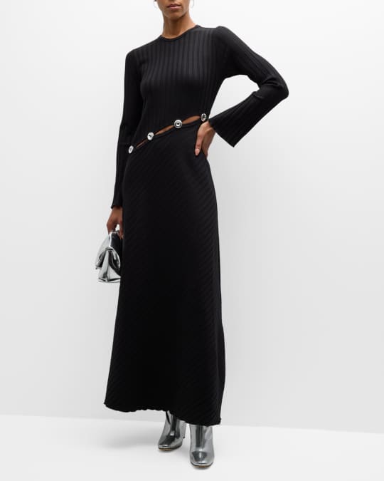 Simon Miller Rib Simm Long Sleeve Cutout Maxi Dress Neiman Marcus