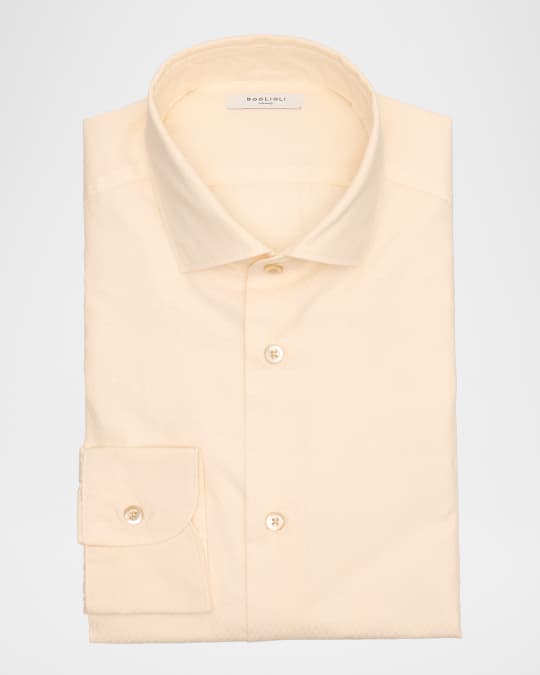 Men's Textured Cotton Dress Shirt