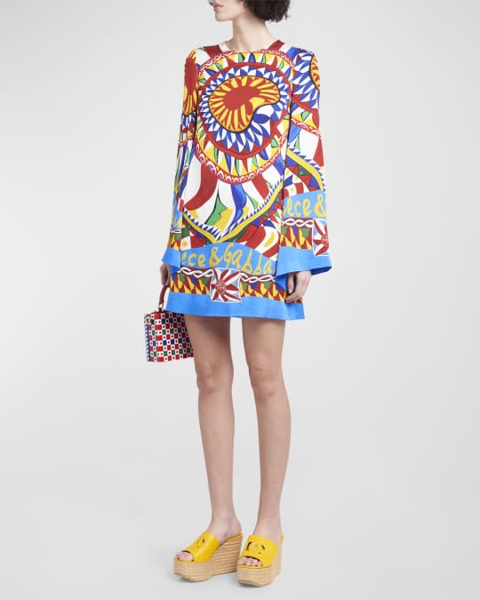 Carreto Charmeuse Printed Shift Dress