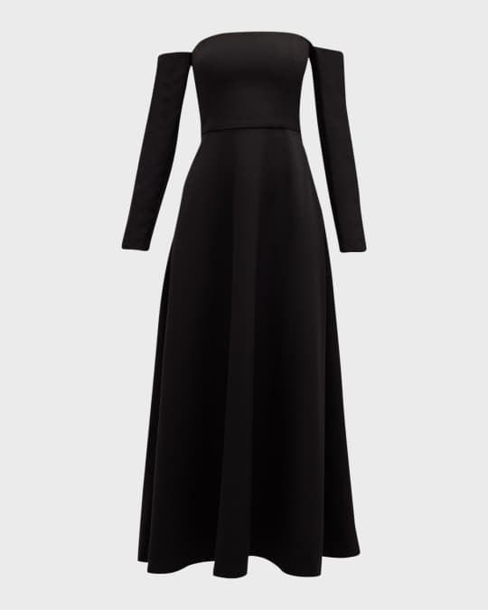 Edia Off-The-Shoulder Long-Sleeve Maxi Dress