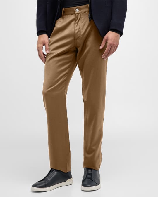 ZEGNA Men's Vicuna Wool Flannel Straight 5-Pocket Pants | Neiman