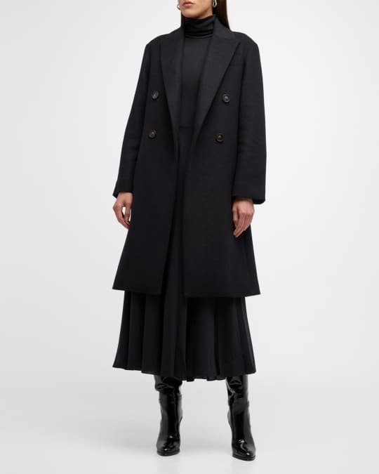 Vince Double-Breasted Wool Peacoat | Neiman Marcus