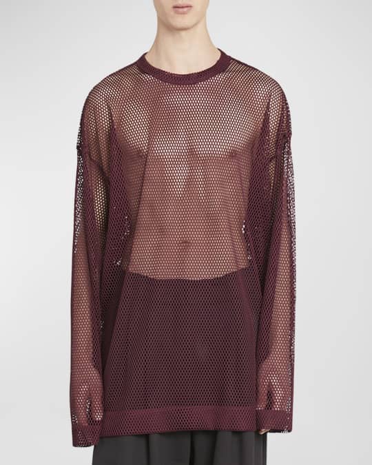 Dries Van Noten Men's Hegland Oversized Mesh T-Shirt | Neiman Marcus