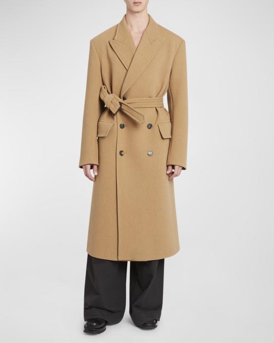 梟*雄様 DRIES VAN NOTTEN BELTED WOOL COAT Dries Van Noten Men's Rufus Wool Trench Coat | Neiman Marcus