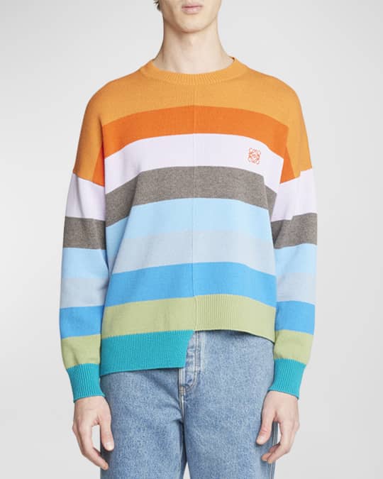 Multicolor striped sweater mens outlet