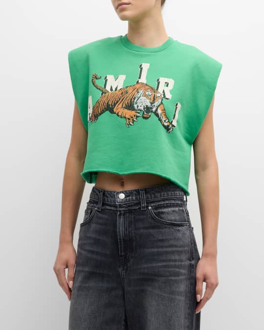 Tシャツ・カットソー Amiri Cropped Tee Amiri Cropped Tiger Tee | Neiman Marcus