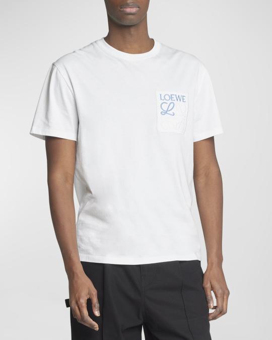 LOEWE Men's Anagram Pocket T-Shirt | Neiman Marcus