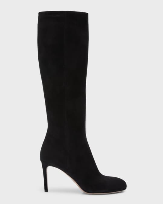 Prada Suede Stiletto Knee Boots Neiman Marcus