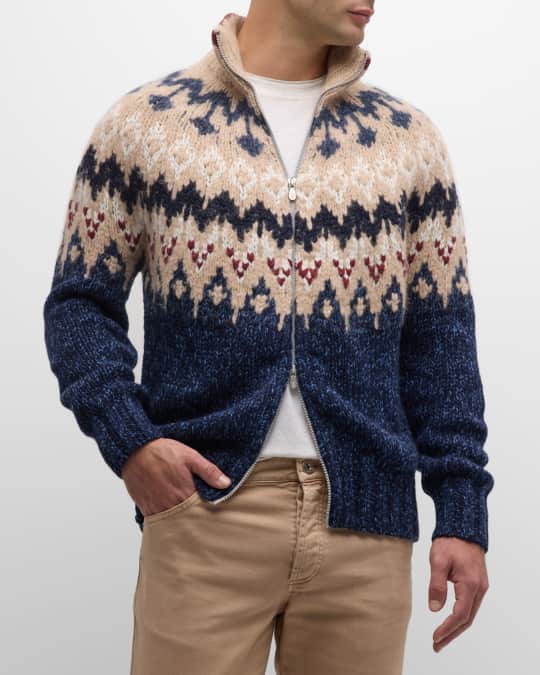 Brunello Cucinelli Men's Opera Cashmere Knit Full-Zip