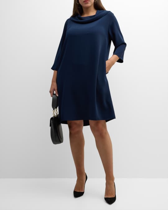 Caroline Rose Plus Plus Size Matte Crepe Cowl Dress Neiman Marcus