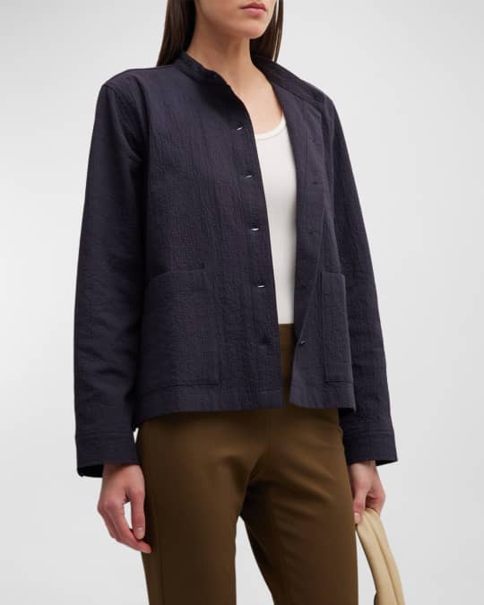 Crinkled Button Down Organic Cotton Jacket