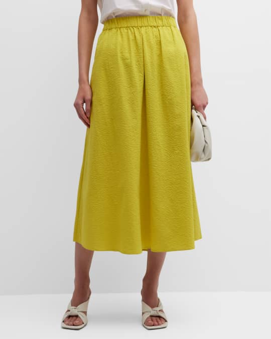Petite Gathered Puckered Cotton Skirt