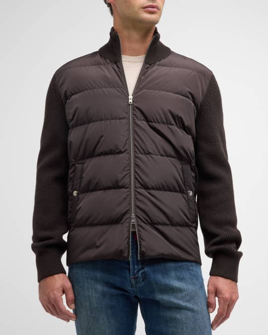 Men s Nylon Knit Sleeve Blouson Jacket