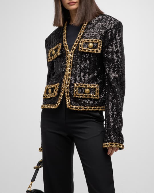 Spence Sequin Embroidered Single Breasted Jacket