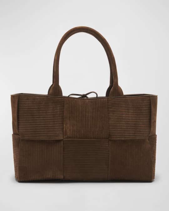 Arco Small Intreccio textured Suede Tote Bag