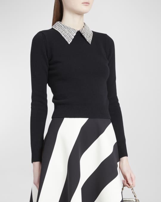 Beaded collar sweater sale