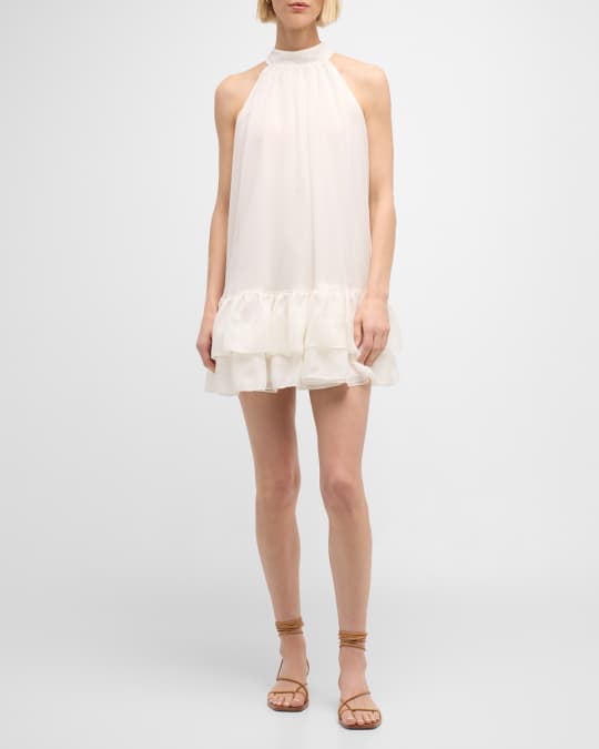 Alice+Olivia■Erna Halter Mini Dress■ドレス Alice + Olivia Erna Tie-Back Halter Chiffon Mini Dress