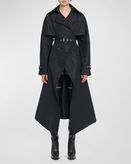 Alexander McQueen Pleated Belted Trench Coat Neiman Marcus