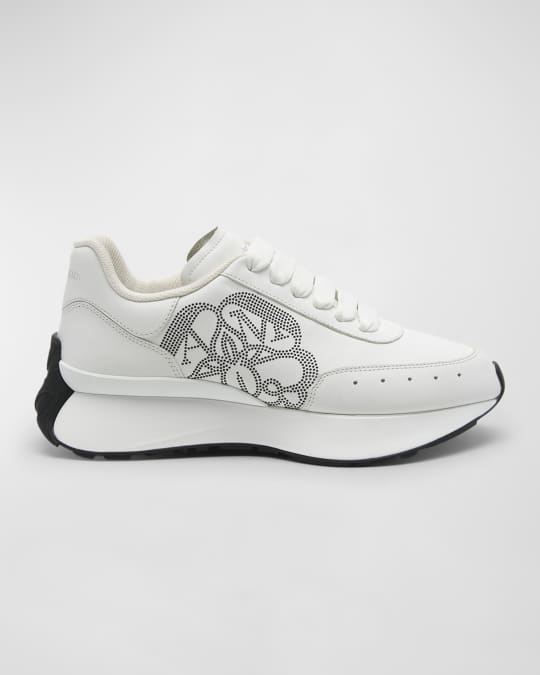 McQueen Sprint Leather Logo Runner Sneakers | Neiman Marcus