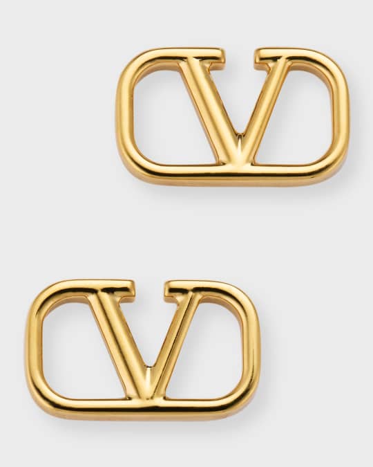ピアス VALENTINO Valentino Garavani Brass Earrings Valentino Garavani Brass V-Logo Earrings | Neiman Marcus