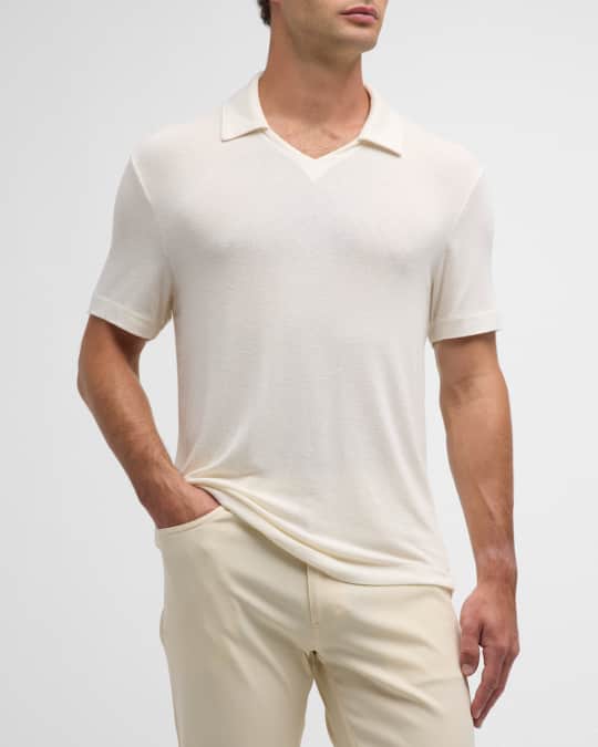 monfrere Men's Solid Gauze Polo Shirt | Neiman Marcus