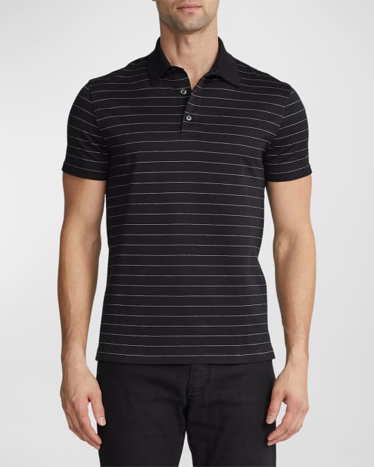 Ralph Lauren Purple Label Men's Horizontal Pinstripe Jacquard Polo
