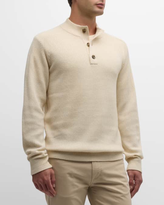 Men's 3 button best sale mock neck sweater