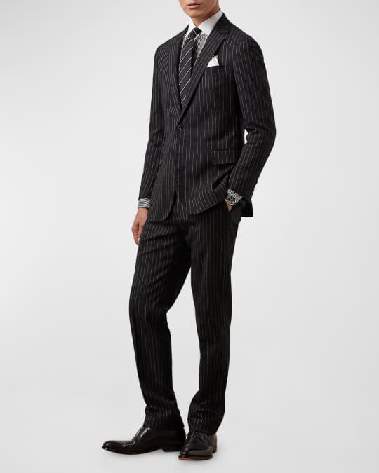 Ralph lauren black pinstripe suit best sale